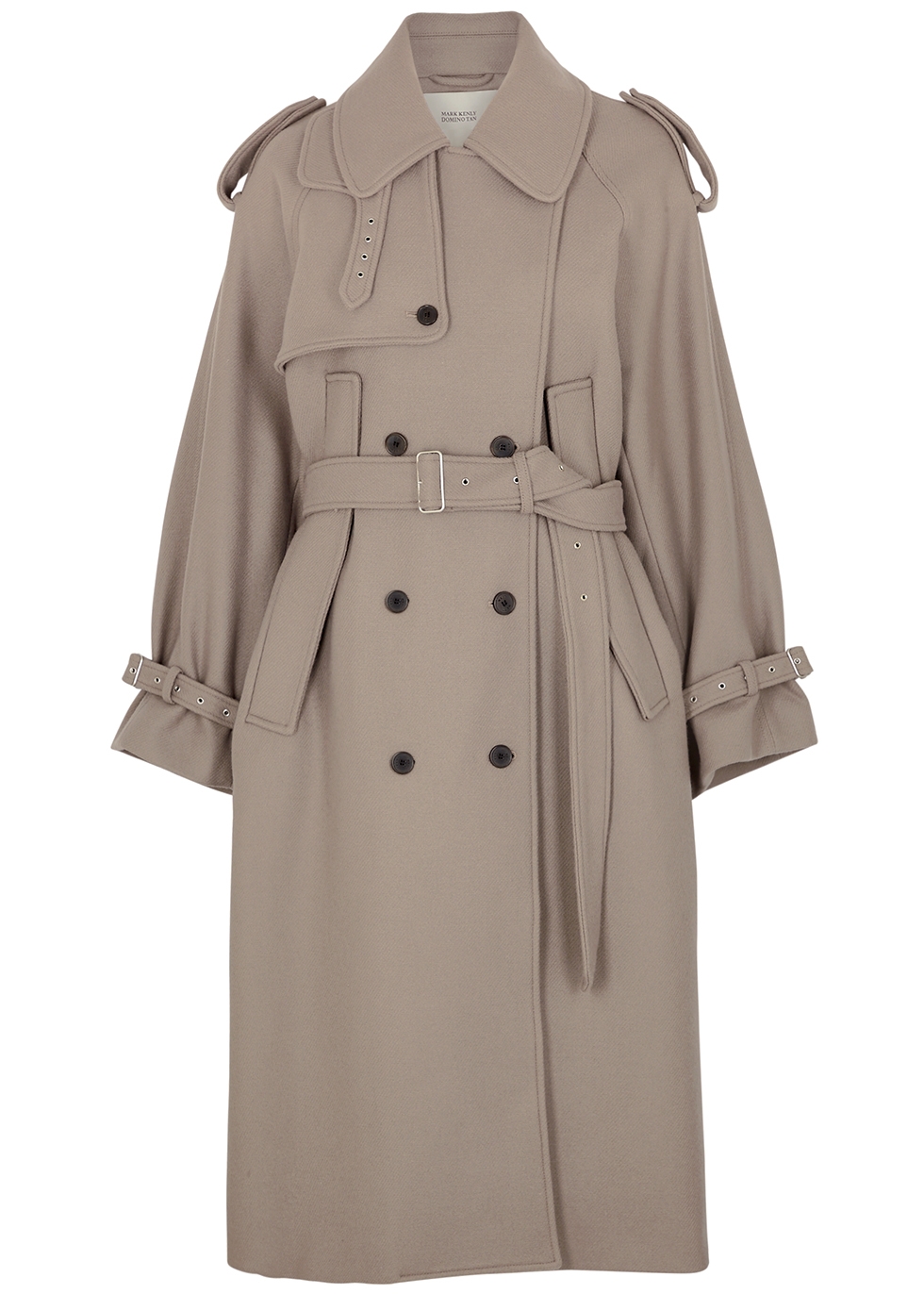 Catrin taupe wool-blend trench coat