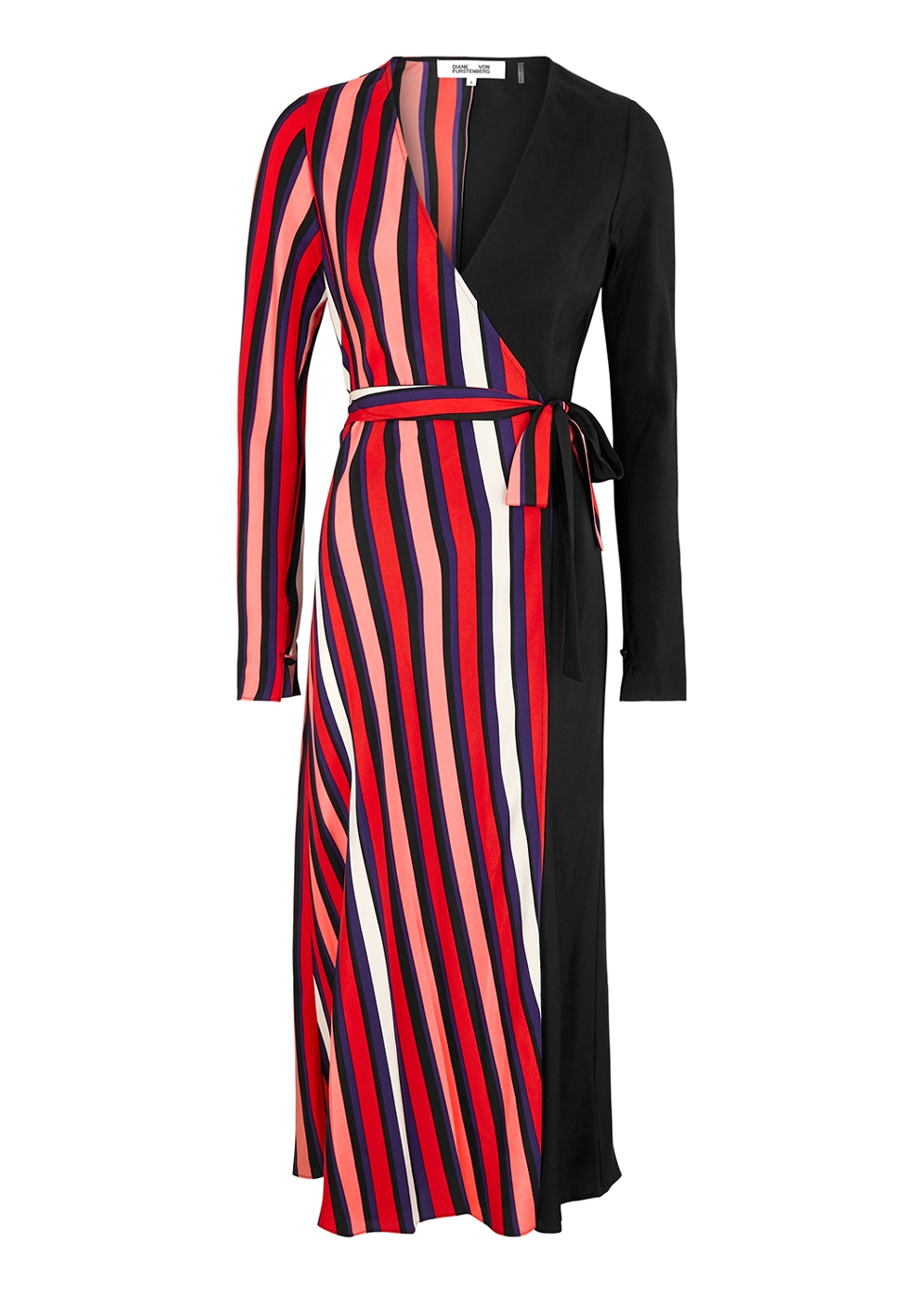 Tilly striped silk crepe de chine wrap dress