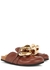 Dark brown chain-embellished leather mules - JW Anderson