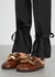 Dark brown chain-embellished leather mules - JW Anderson