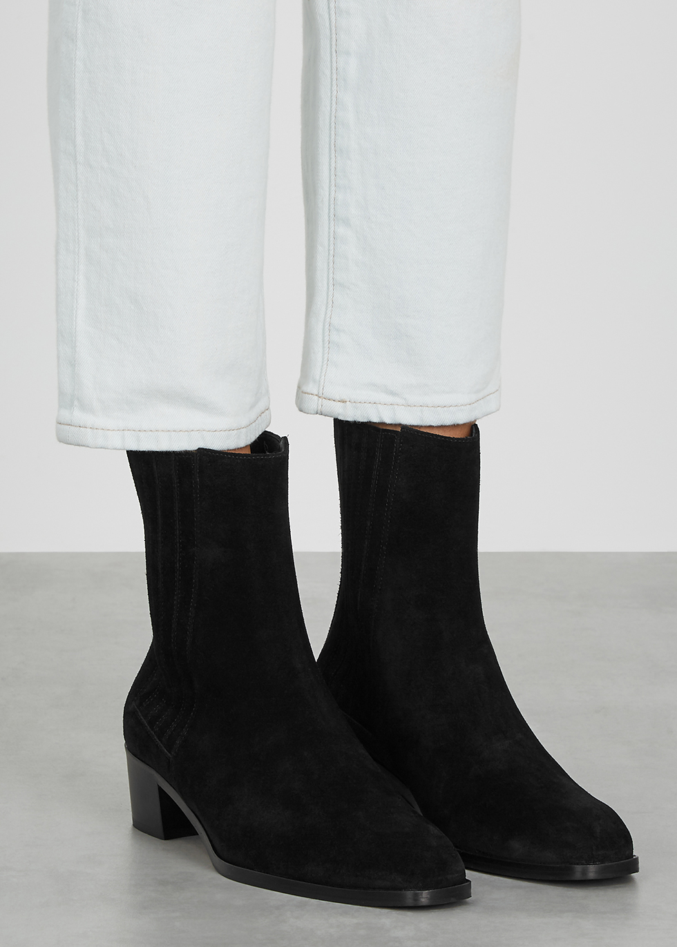 aeyde Neil 40 black suede Chelsea boots 