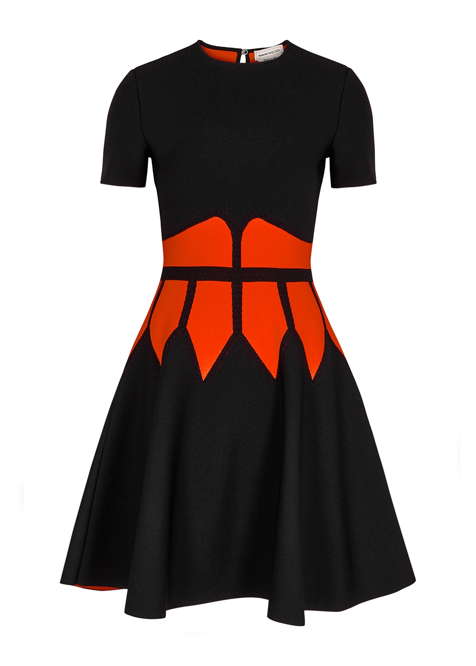 Alexander McQueen Black and red stretch-knit mini dress - Harvey Nichols