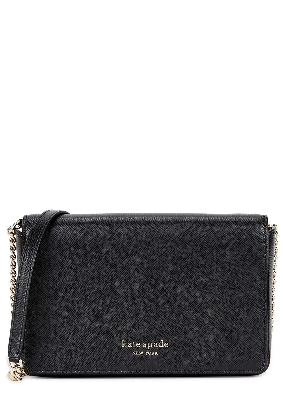 Spencer black leather wallet-on-chain