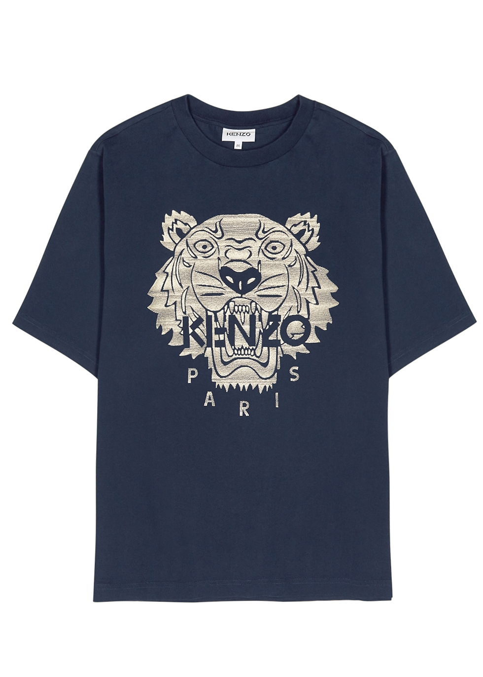 Kenzo Navy tiger-embroidered cotton T 