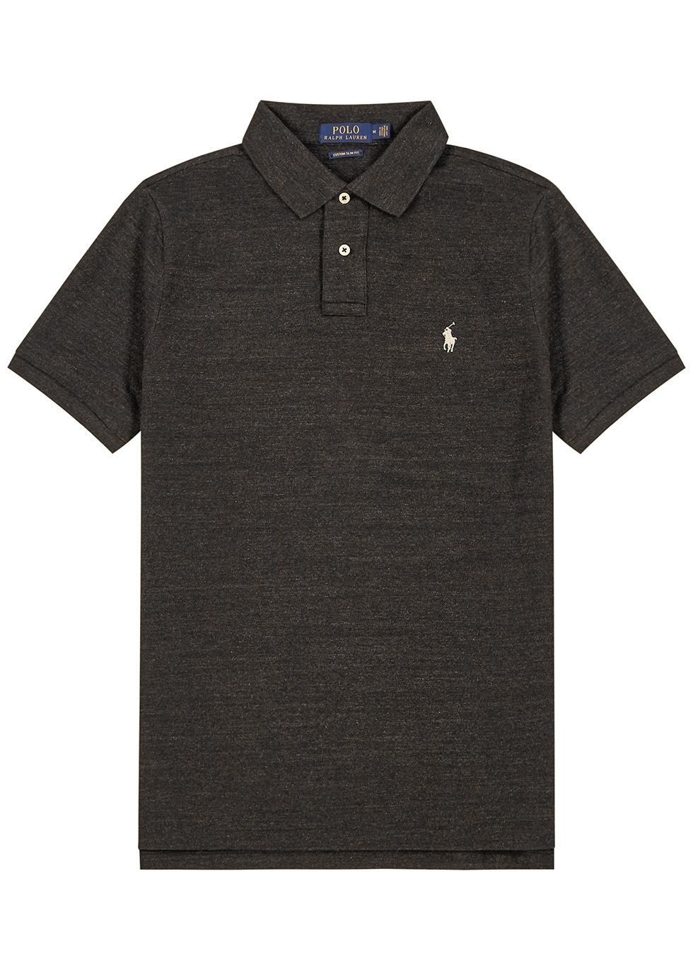 Charcoal custom slim piqué cotton polo shirt | SportSpyder