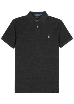 Polo Ralph Lauren Charcoal custom slim piqué cotton polo shirt - Harvey  Nichols