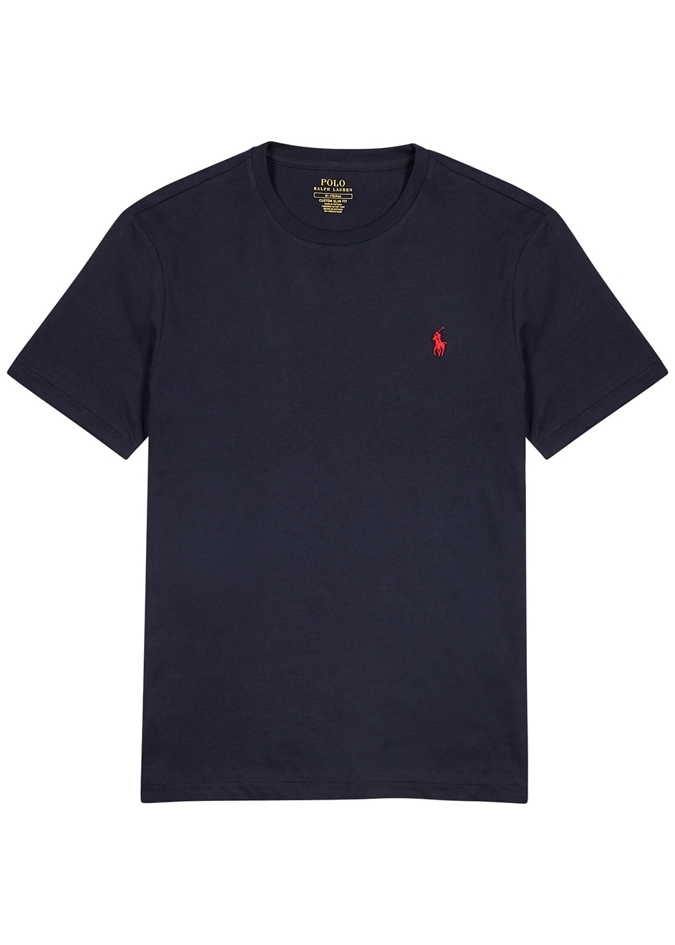 Navy custom slim cotton T-shirt