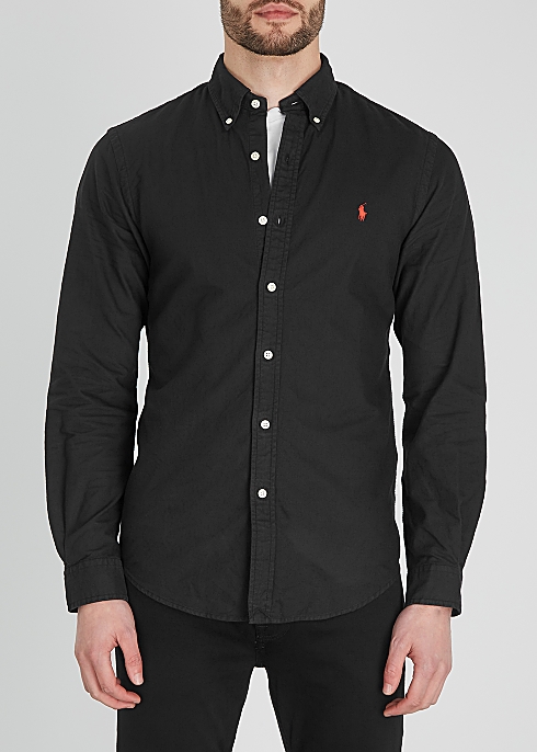 Polo Ralph Lauren Black cotton Oxford shirt - Harvey Nichols