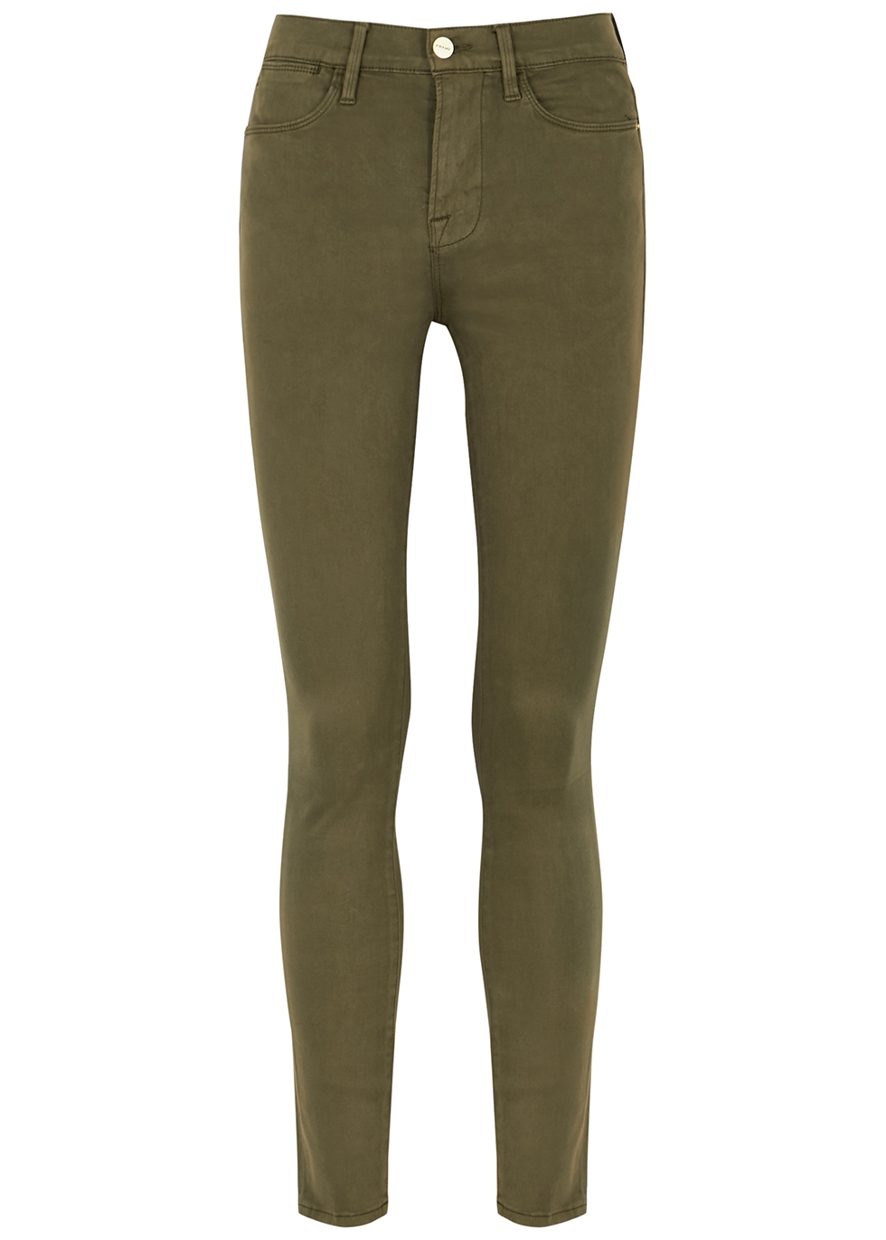Le High Skinny army green jeans