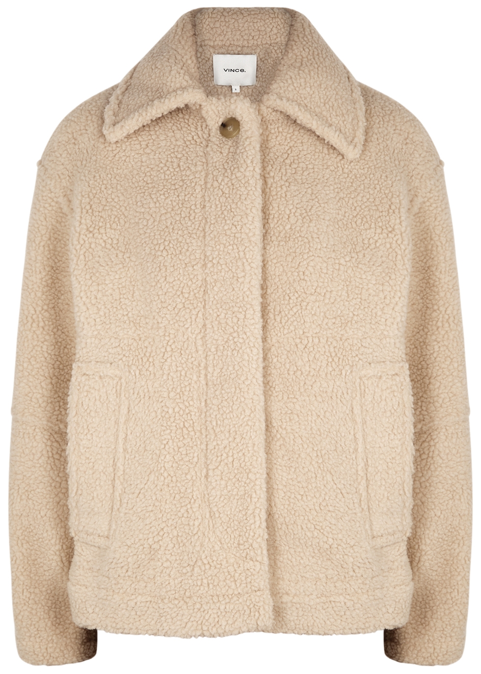Sand faux shearling jacket