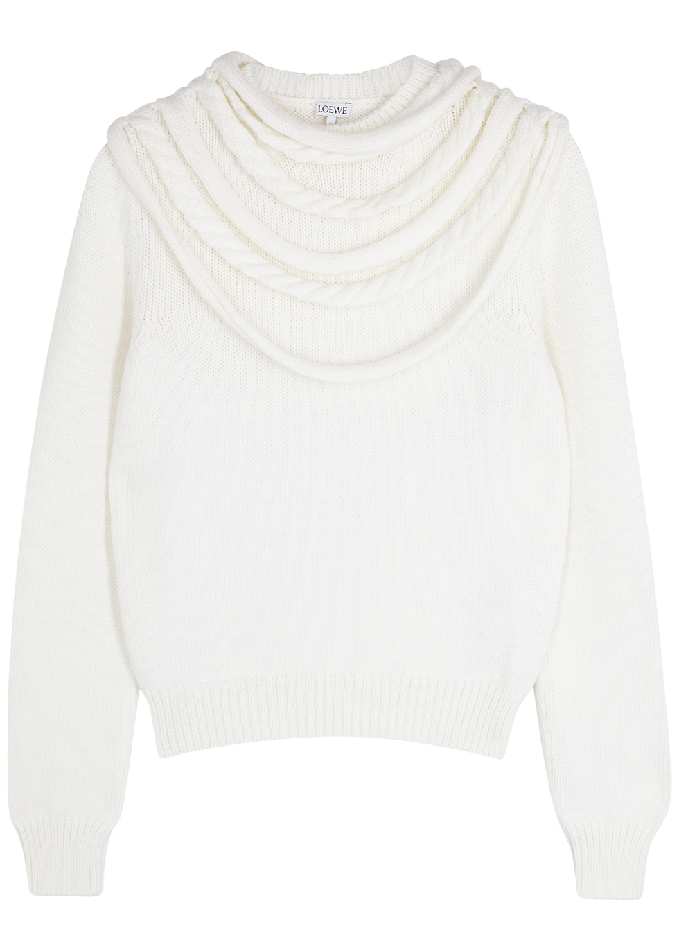 White braided wool jumper