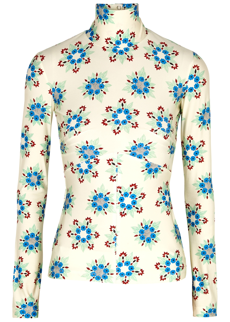 Floral-print stretch-jersey top