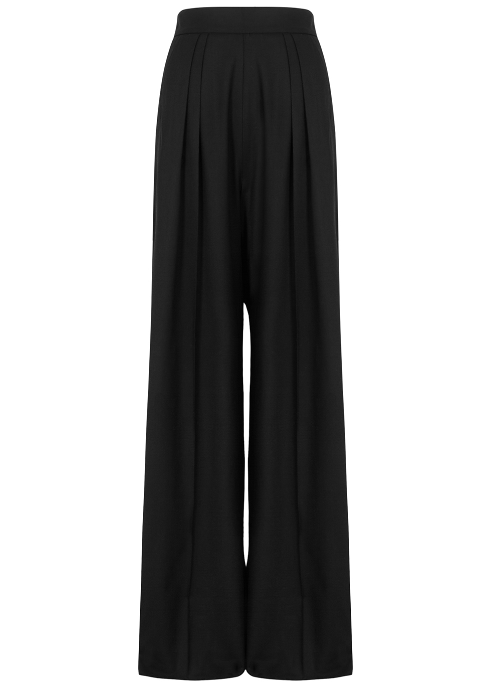 Gretta black wide-leg wool-blend trousers