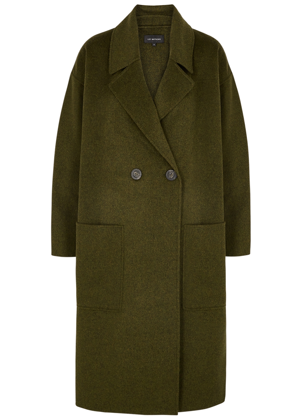 Tomiko dark green wool-blend coat