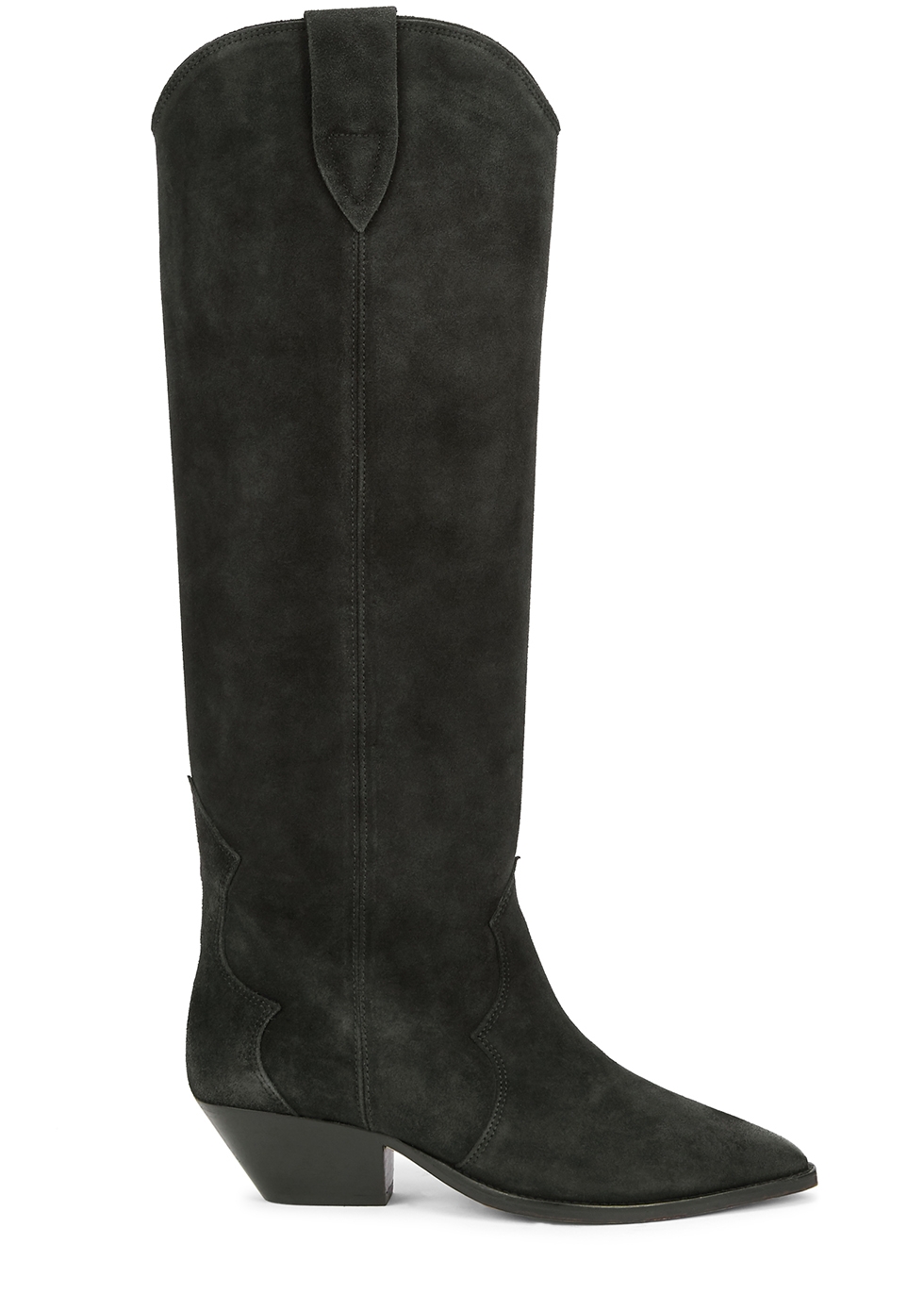 Denvee 50 black suede knee-high boots