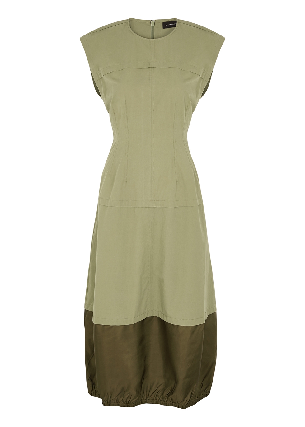 Birder olive cotton midi dress
