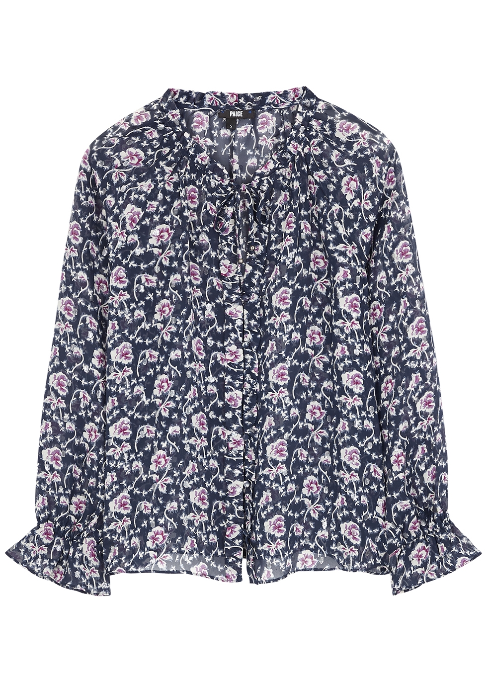 Roma floral-print silk-chiffon blouse