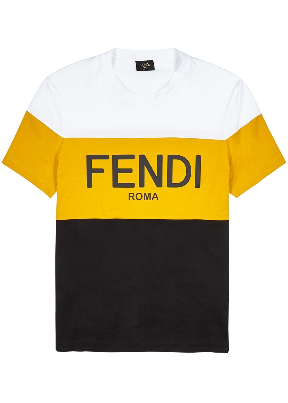 Fendi Colour-blocked logo cotton T 