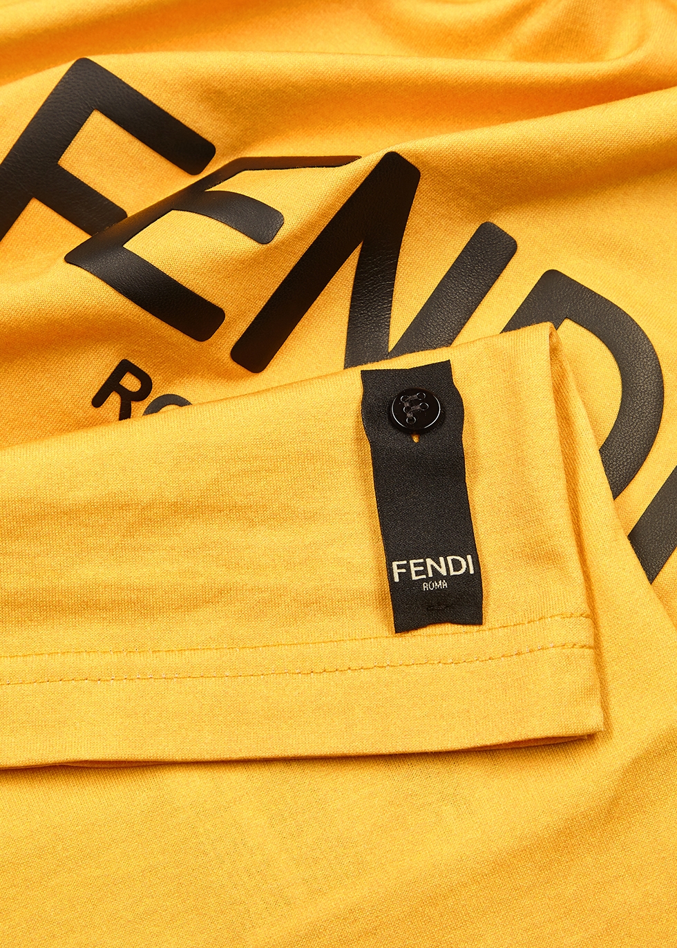 Fendi Yellow logo cotton T-shirt 