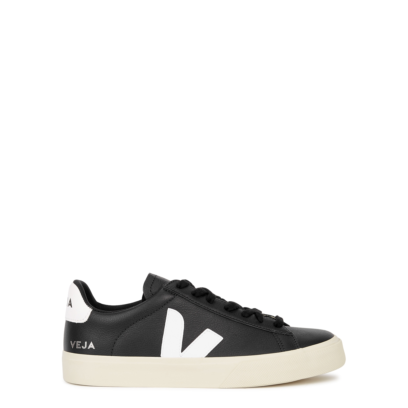 Veja Campo Black Leather Sneakers - Black And White - 6