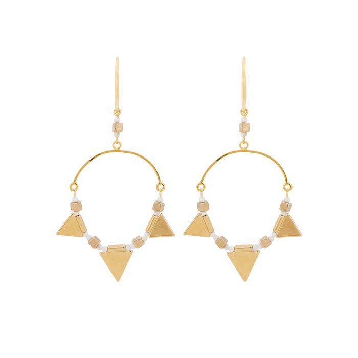 Isabel Marant Étoile Rocio Gold-tone Hoop Earrings In White