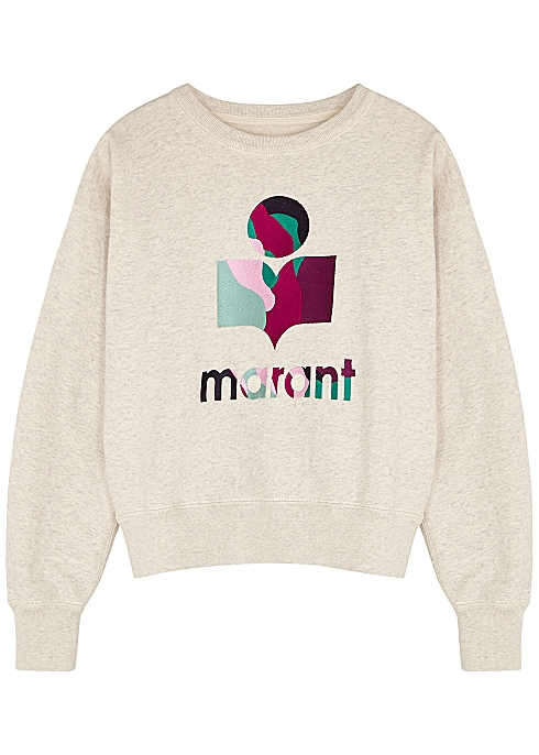 Isabel Marant Etoile Mobyli Logo Embroidered Cotton Blend Sweatshirt Harvey Nichols