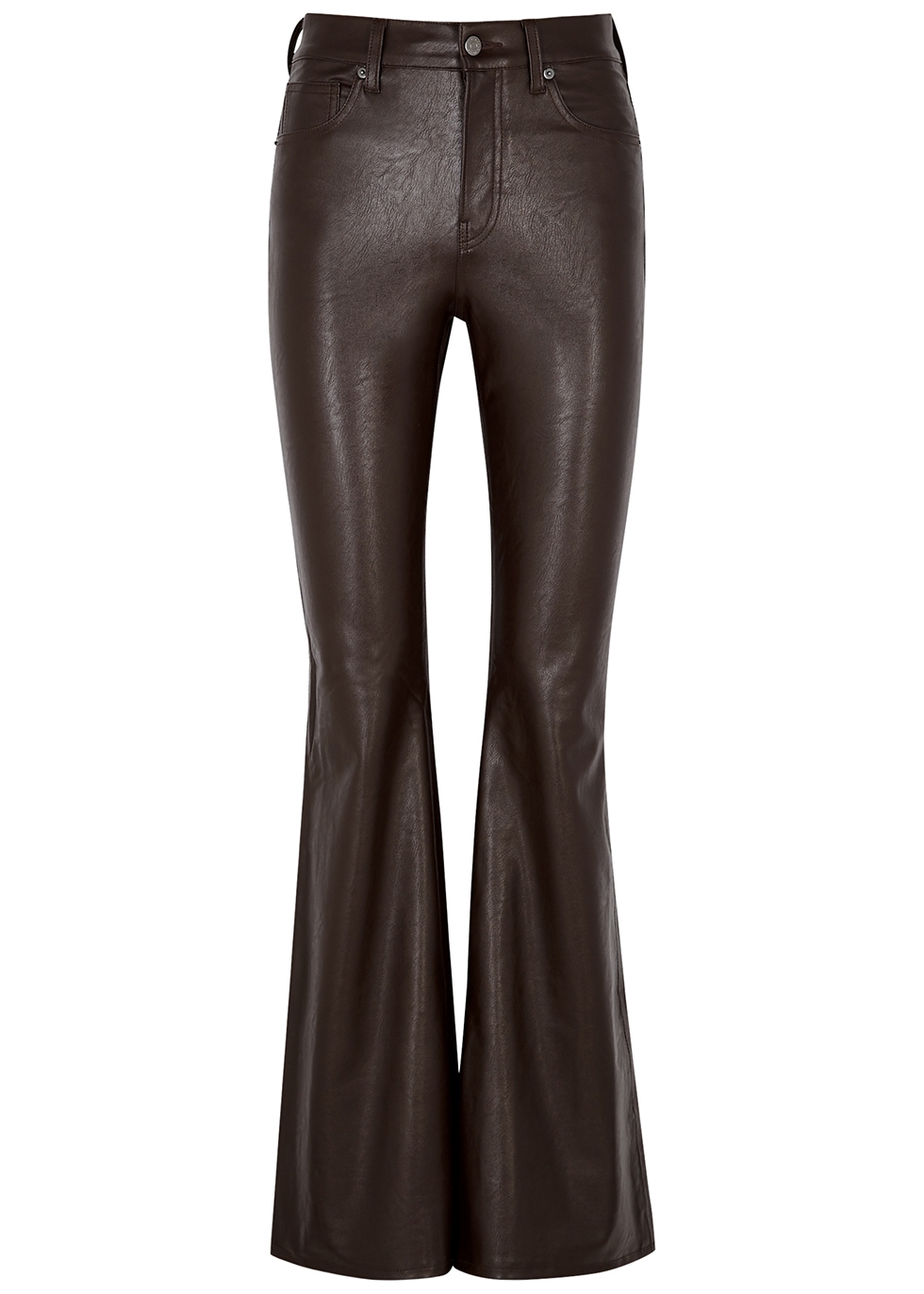Beverly dark brown faux leather trousers