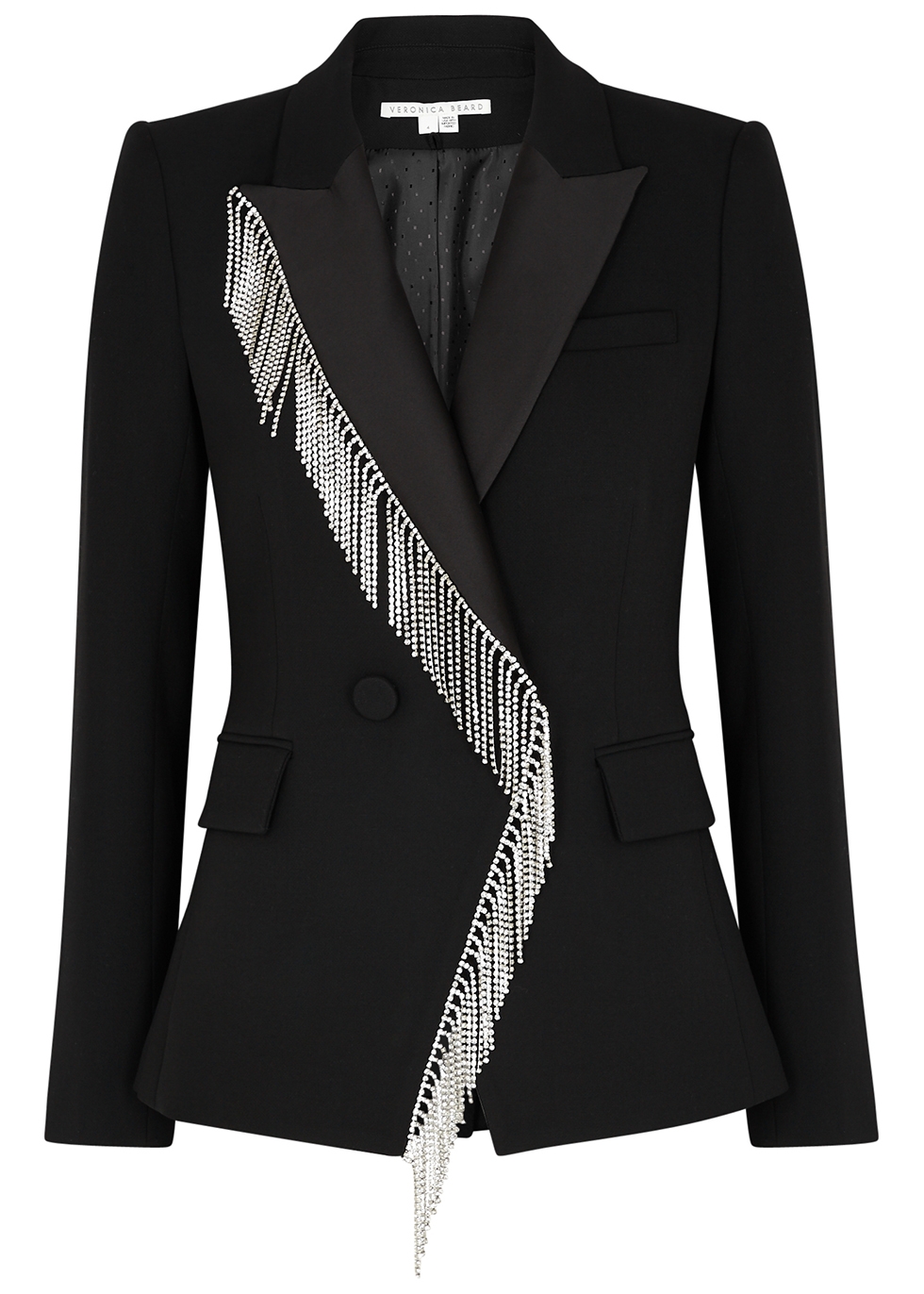 Clarise black crystal-embellished blazer