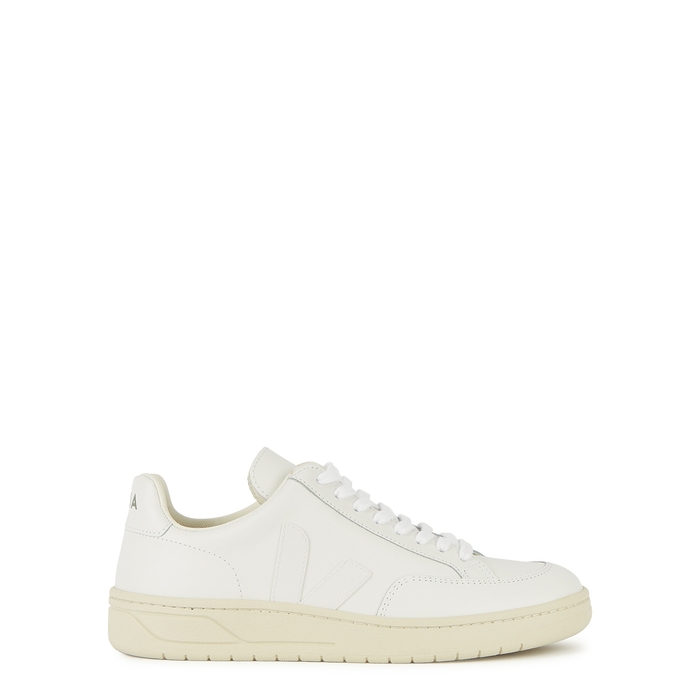 VEJA V-12 WHITE LEATHER trainers, SNEAKERS, WHITE, LEATHER, ROUND TOE,4029090