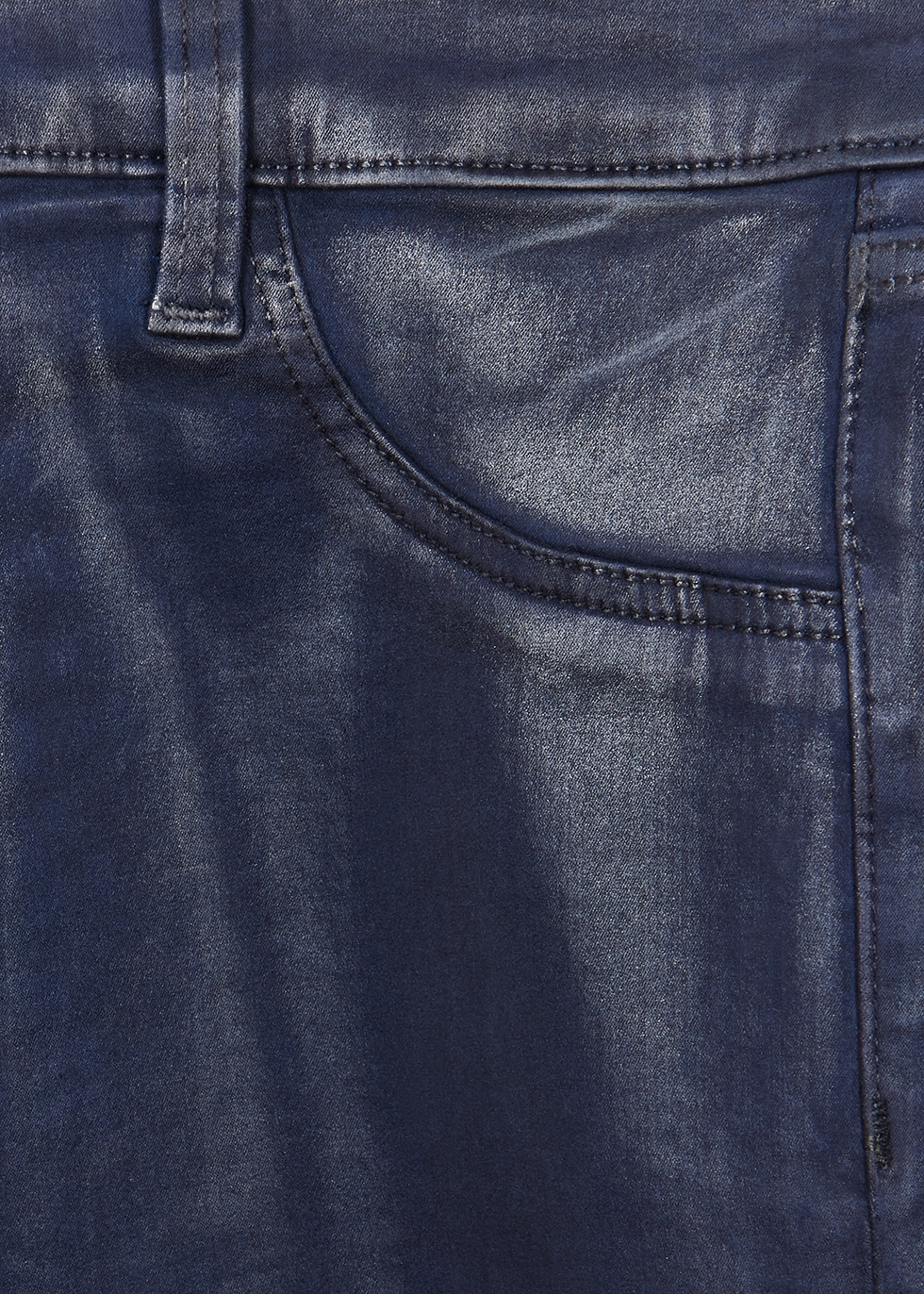 navy coated skinny jeans
