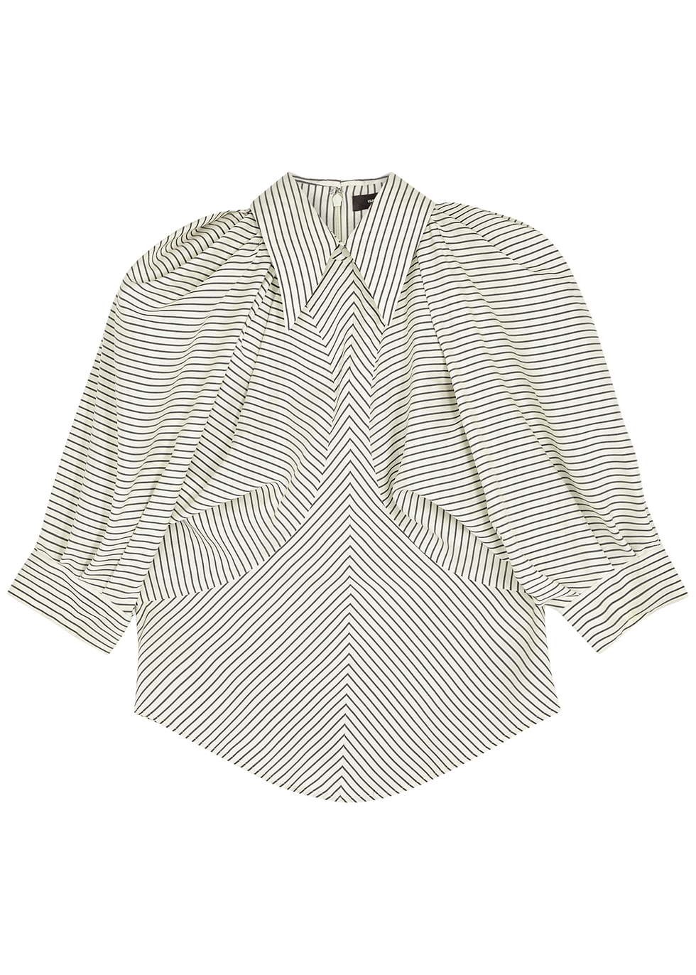 Eori ivory striped silk blouse
