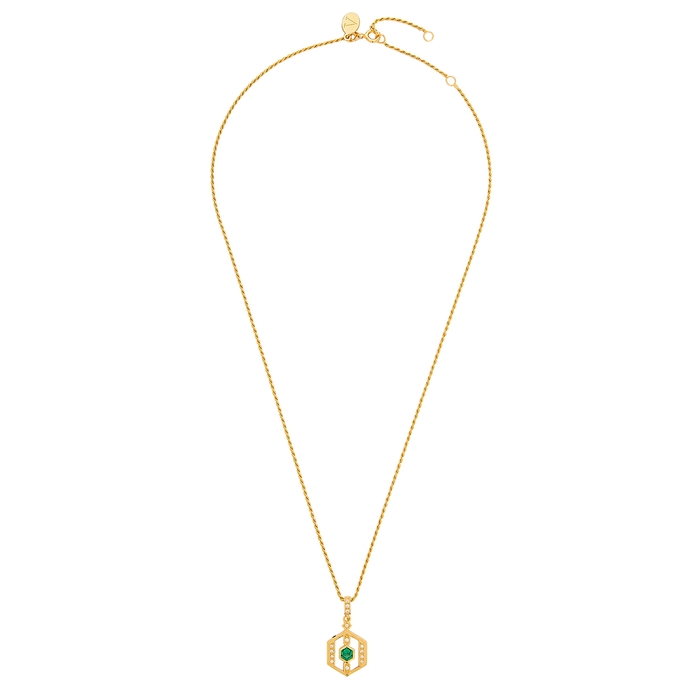 V By Laura Vann Darcy 18kt Gold-plated Necklace In Green
