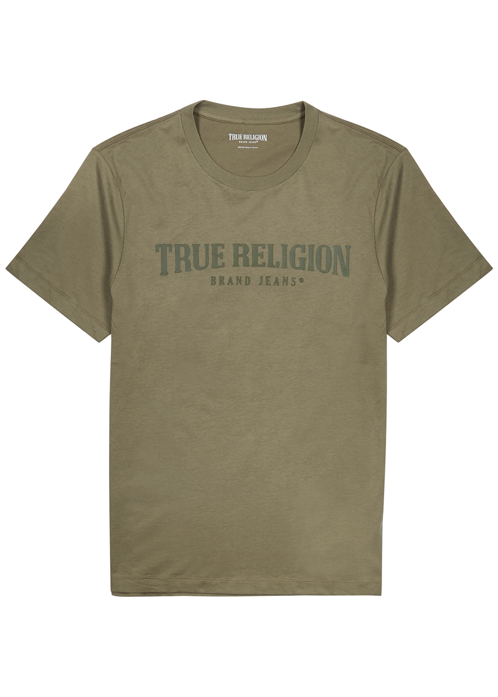 True Religion Army green logo cotton T 