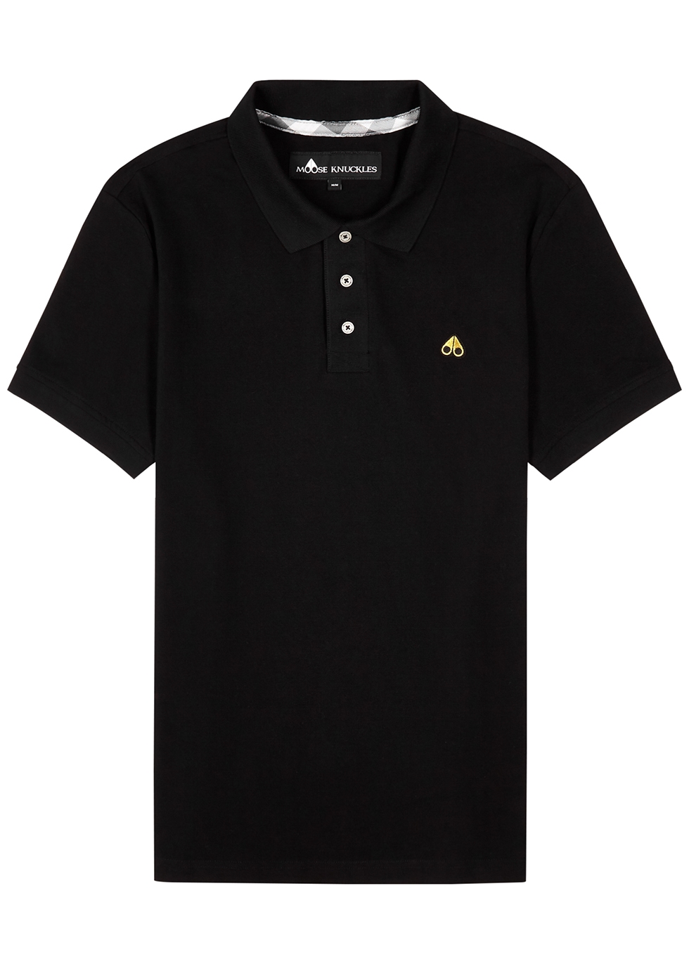 Moose Knuckles Black piqué cotton polo shirt