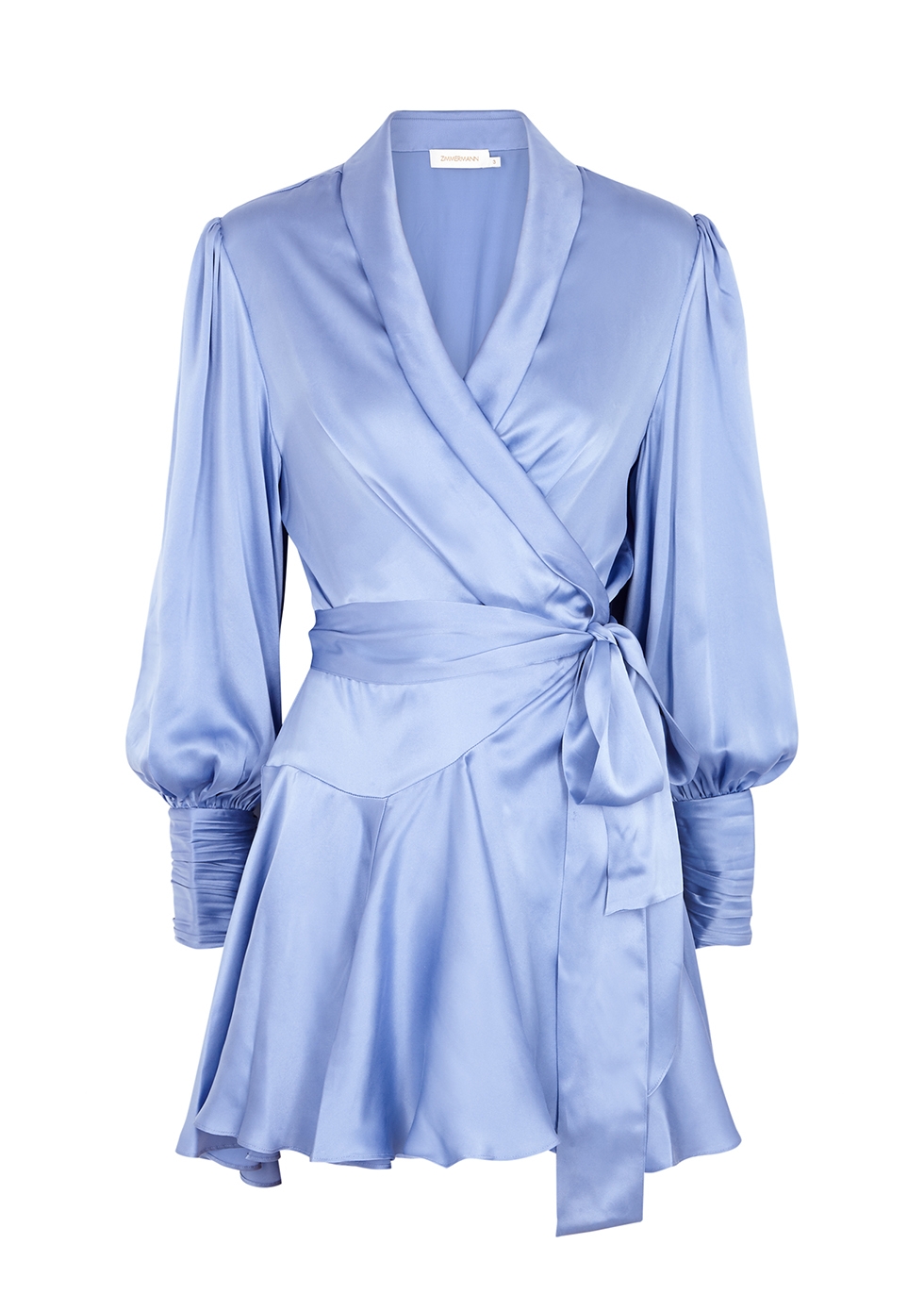 Zimmermann Blue silk-satin wrap dress - Harvey Nichols