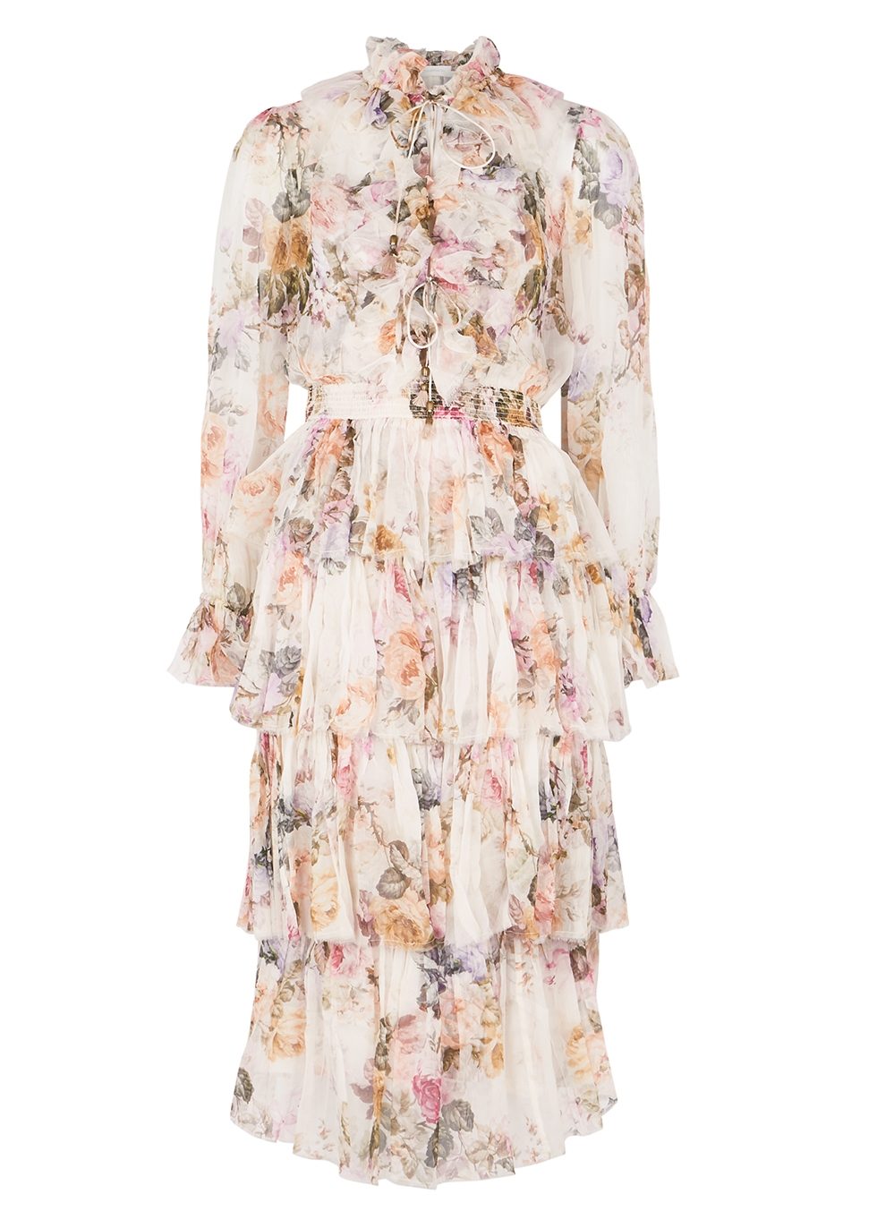 Zimmermann Brighton floral-print silk-georgette midi dress - Harvey Nichols