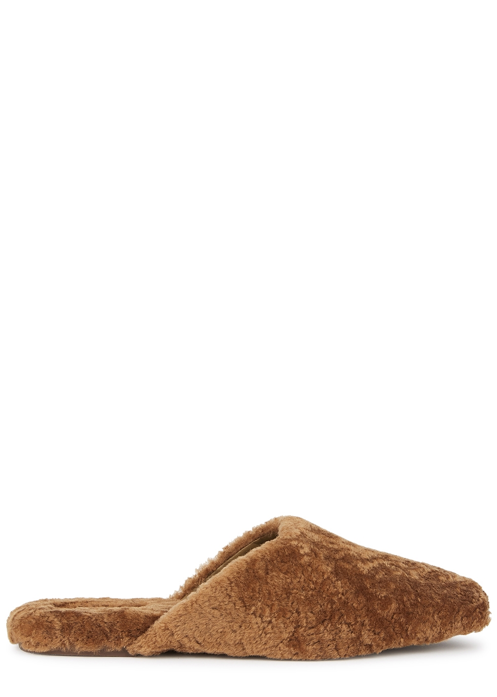 Caela brown shearling slippers