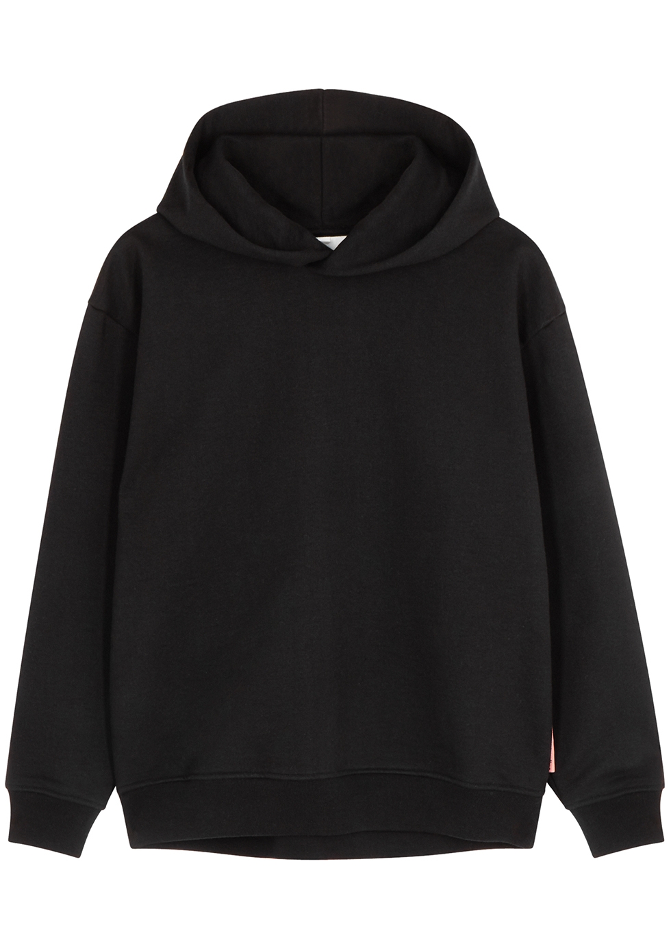 Black hooded cotton-blend sweatshirt