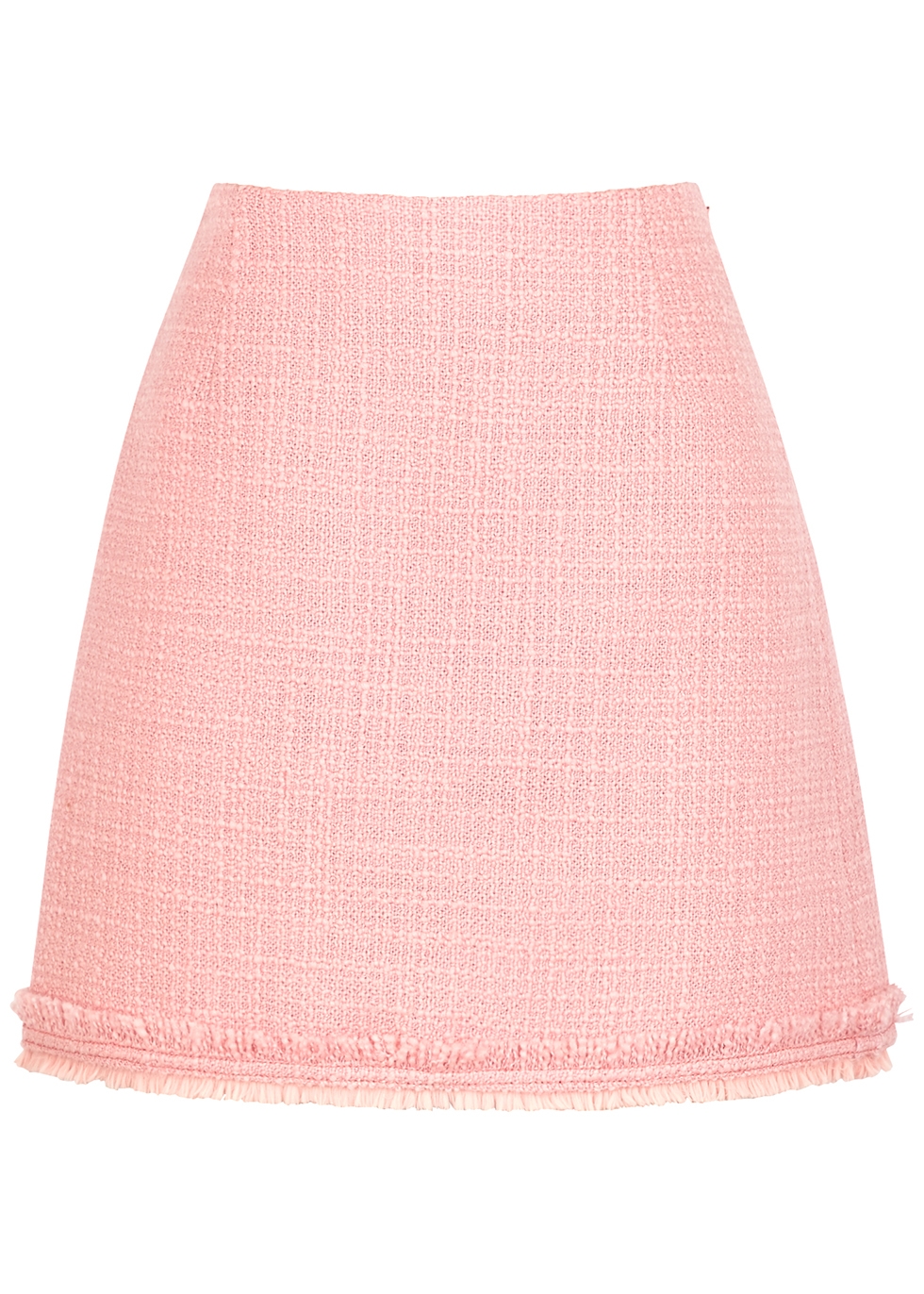 Pink bouclé tweed mini skirt