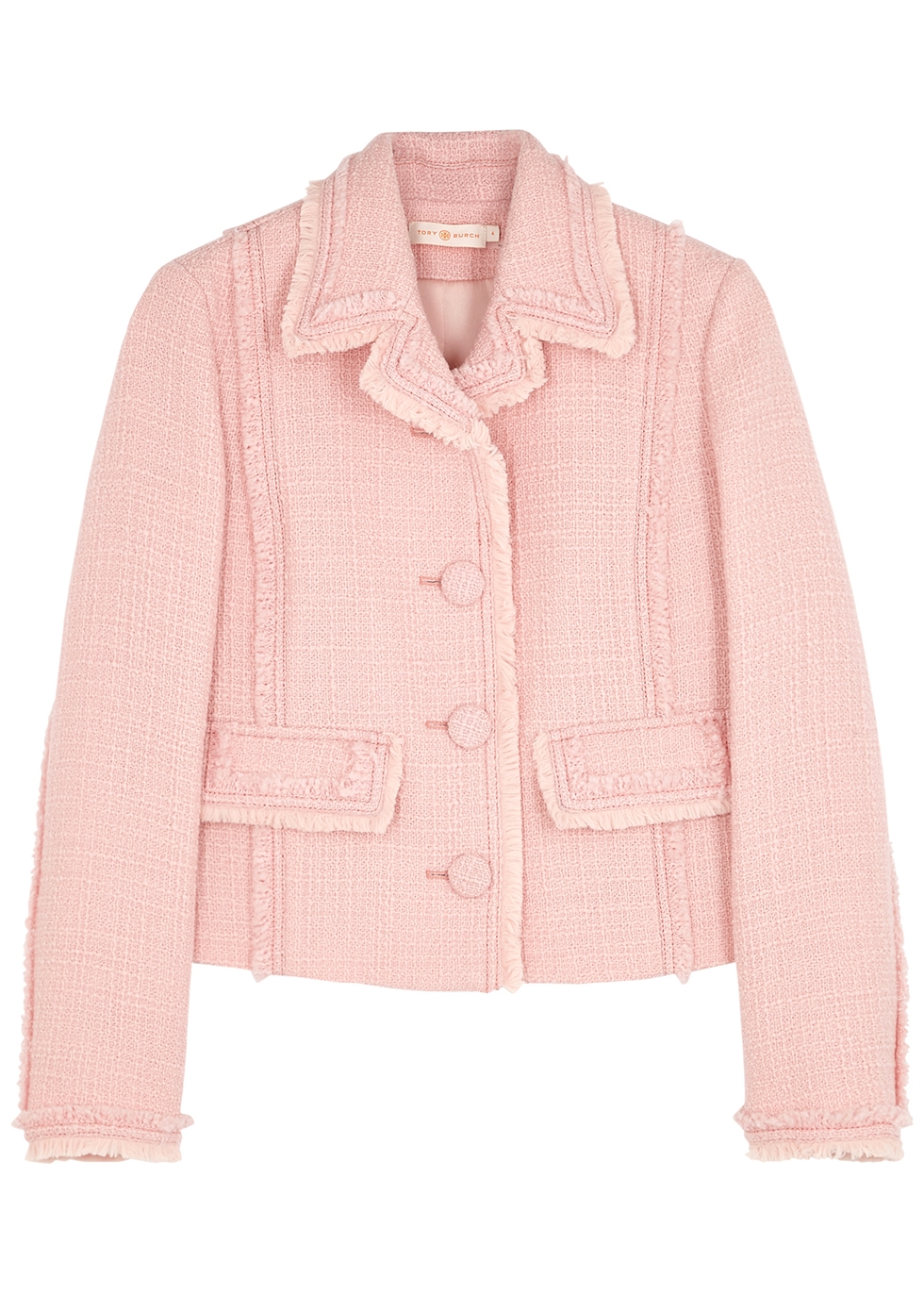 Tory Burch Pink bouclé tweed jacket - Harvey Nichols