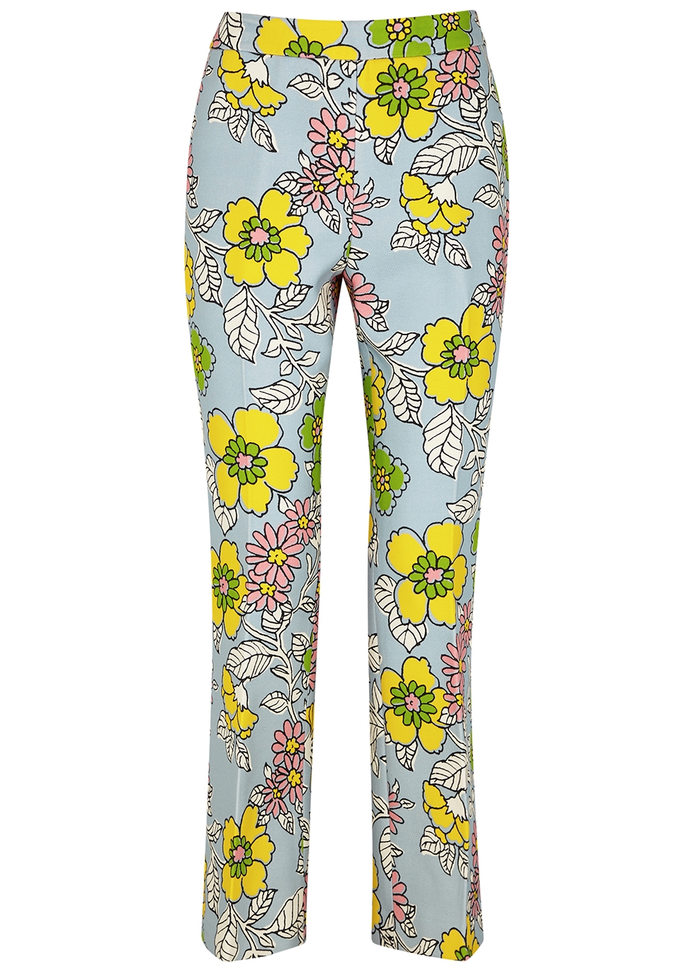 Floral-print trousers