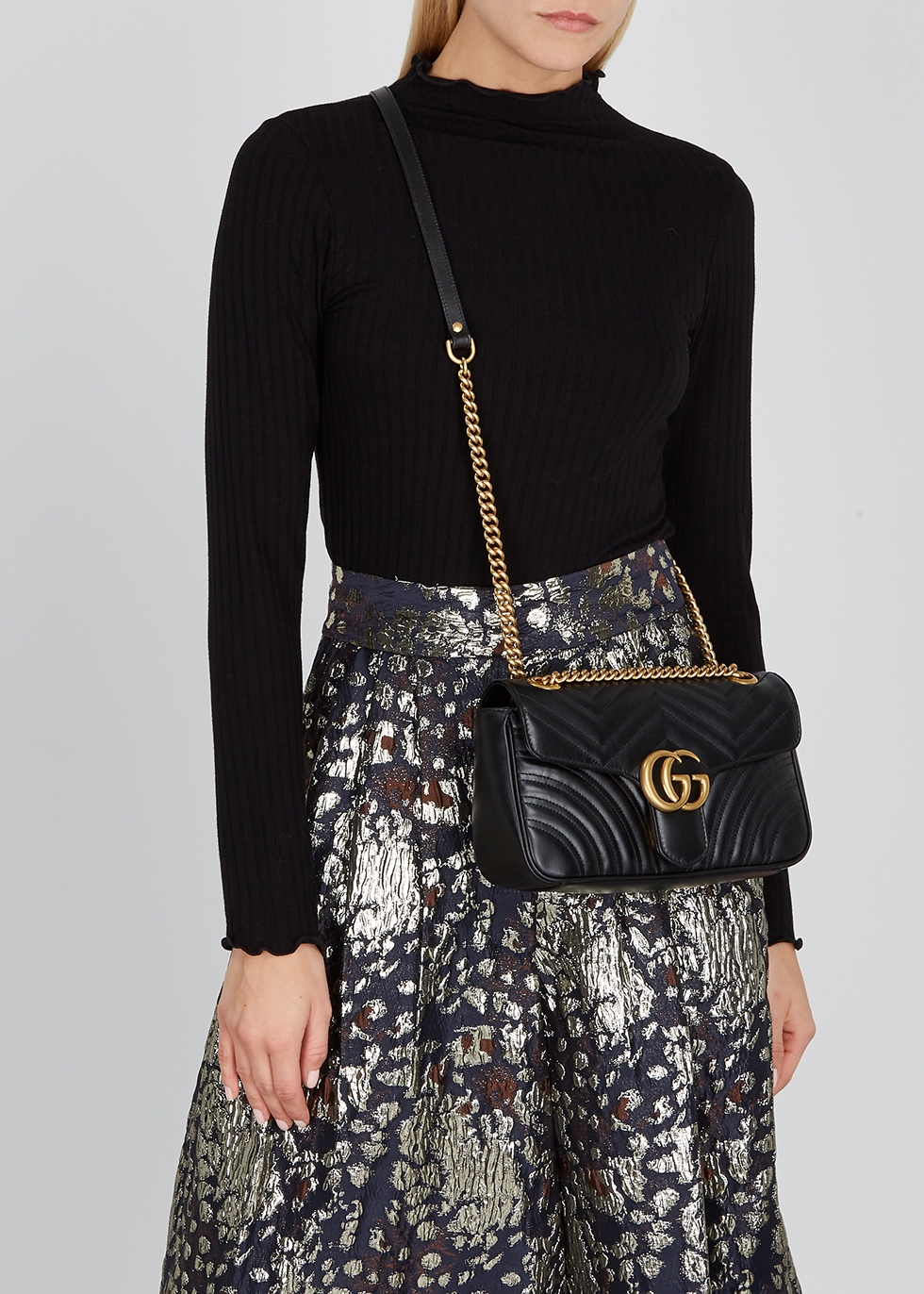 Gucci GG Marmont small black leather 