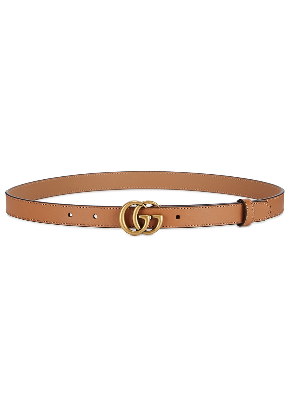 Gucci GG light brown leather belt 