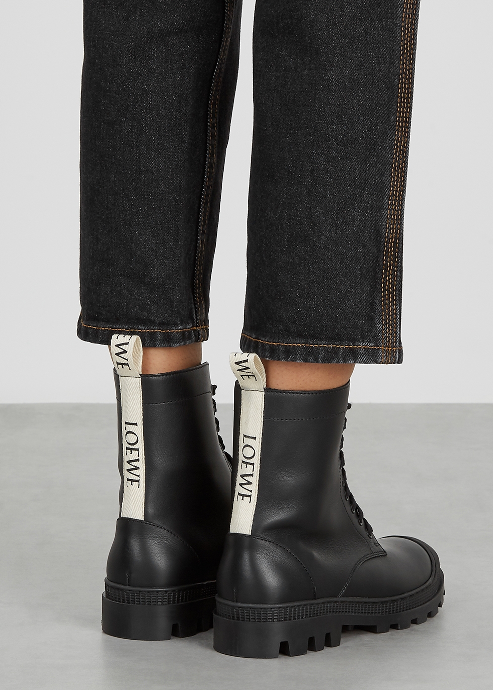 Loewe Black leather ankle boots 