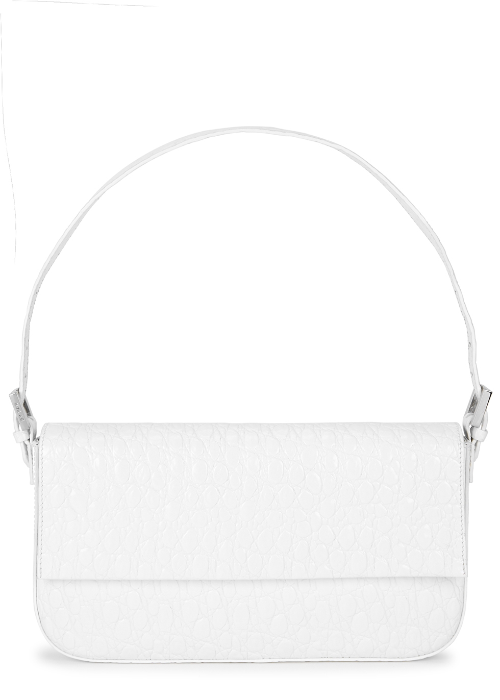Manu white crocodile-effect leather shoulder bag