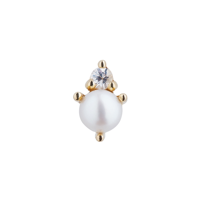 Otiumberg Pearl-embellished 9kt Gold Stud Earring