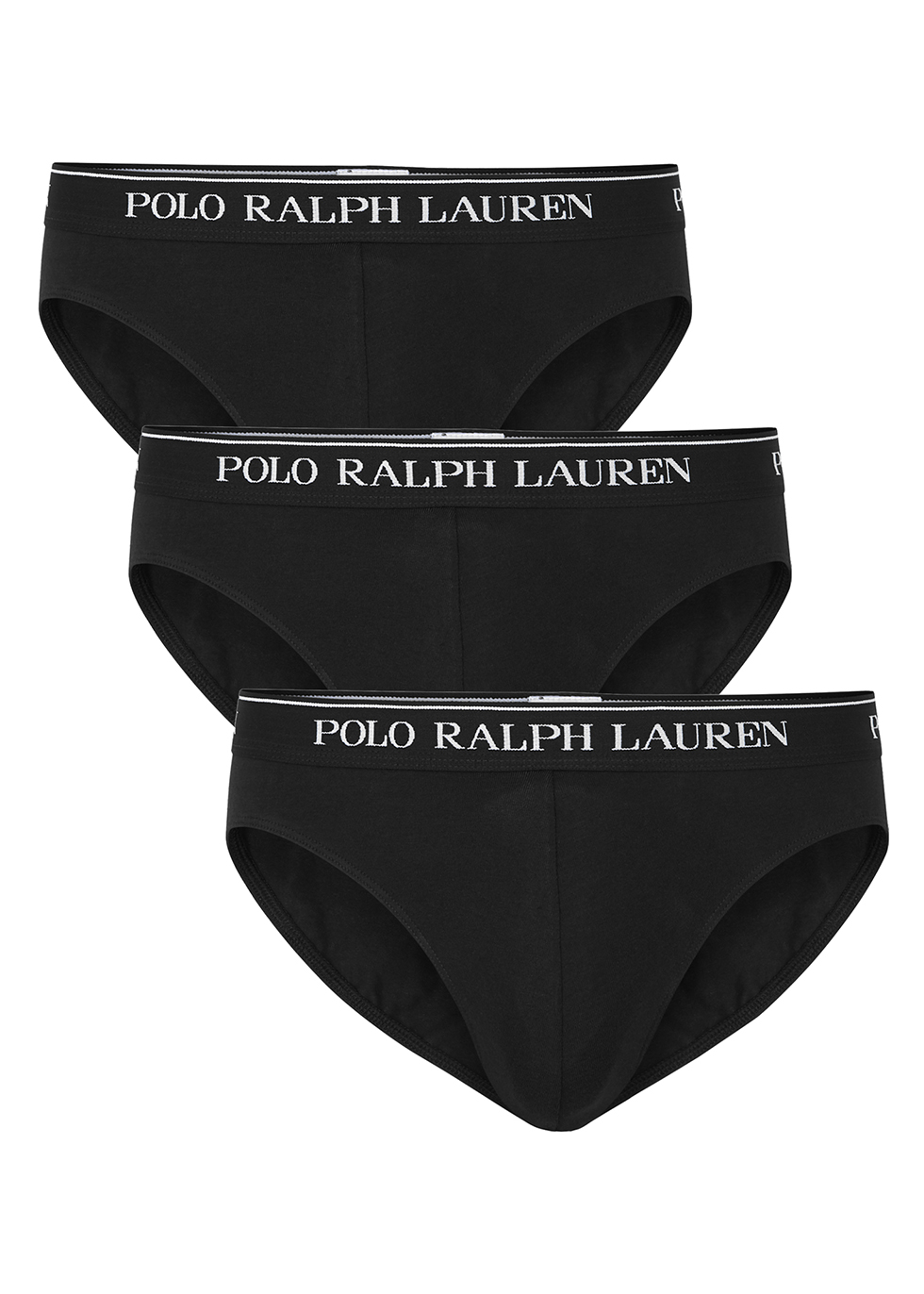 Polo Ralph Lauren Black stretch-cotton briefs - set of three - Harvey ...