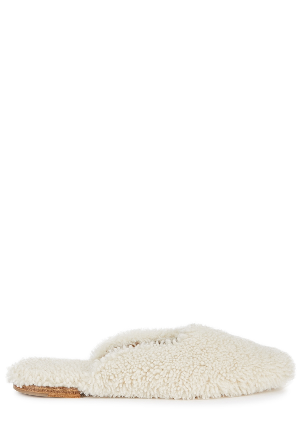 Cream shearling slippers