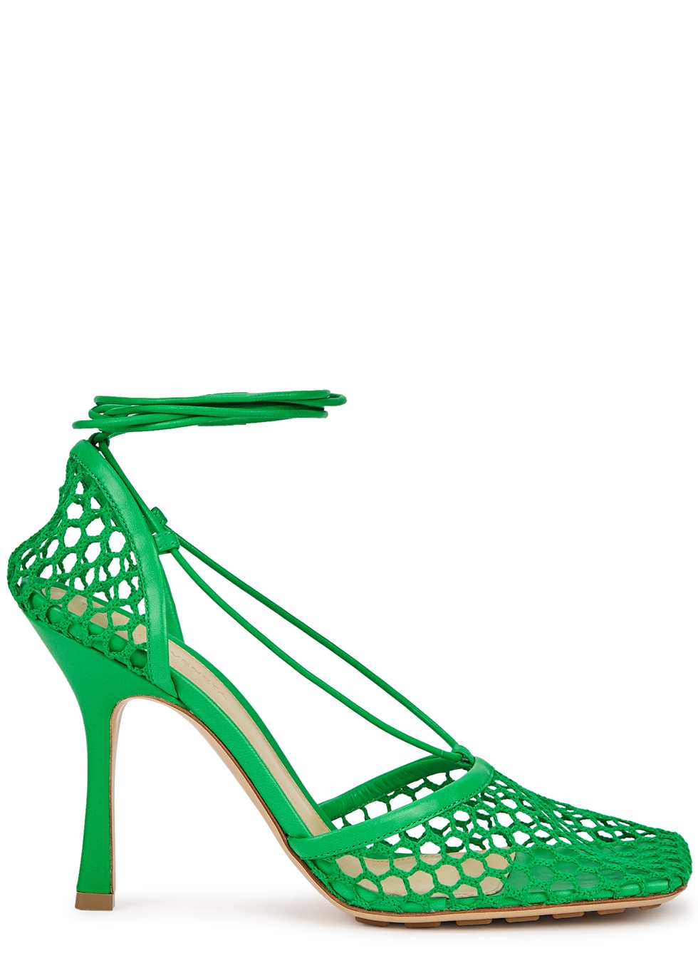 Bottega Veneta Stretch 90 green mesh sandals - Harvey Nichols