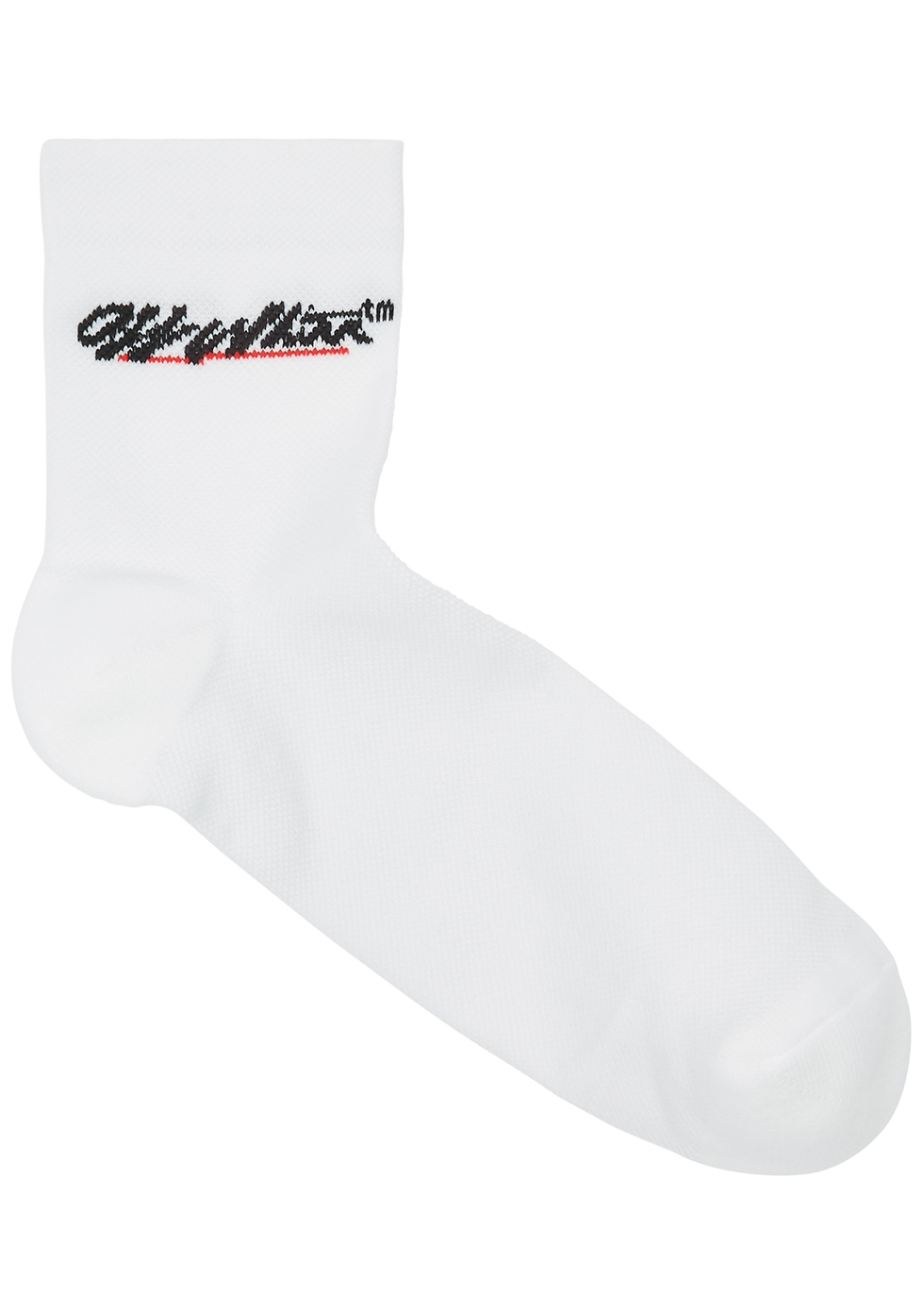 White logo stretch-knit socks